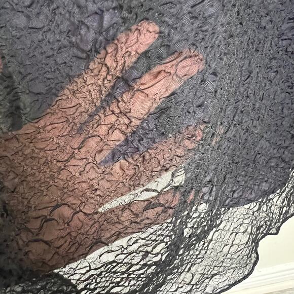 London Times Size 8 Black Sleeveless Square Neck Tea Length Dress Fairy Goth - Picture 5 of 11